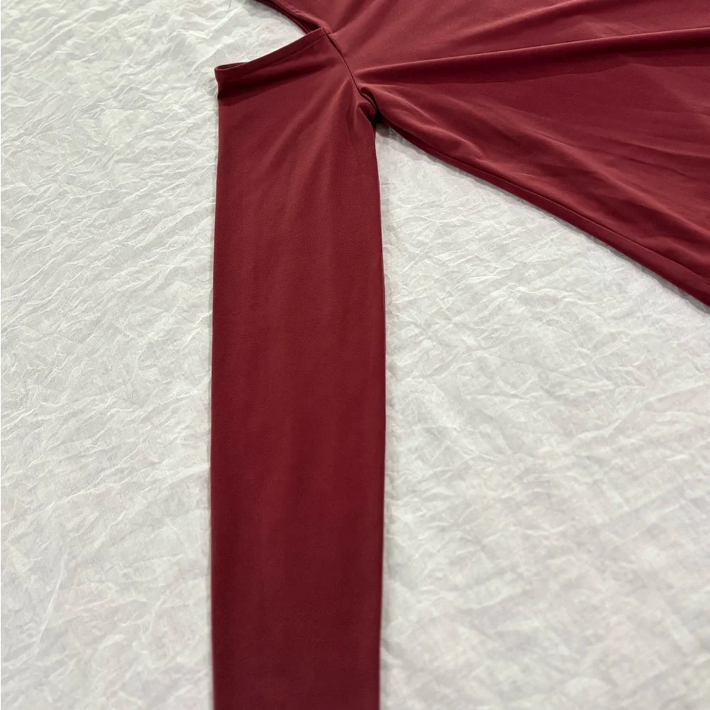 Michael Kors Red Maroon Long Sleeve Cold Shoulder Top Women XS